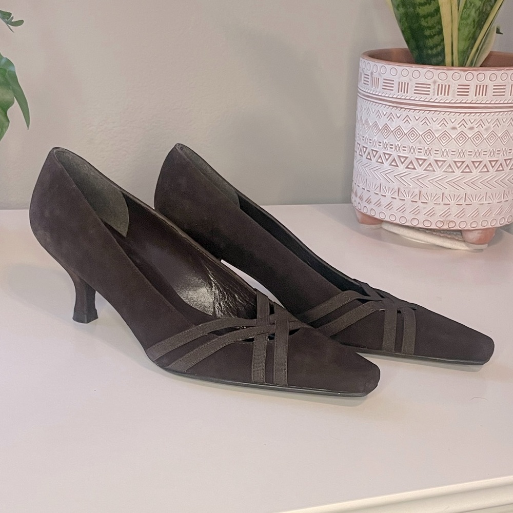 Brown Stuart Weitzman Kitten Heels
